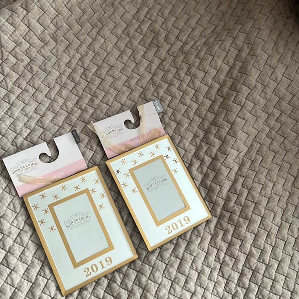 Wondershop photo ornaments. New.